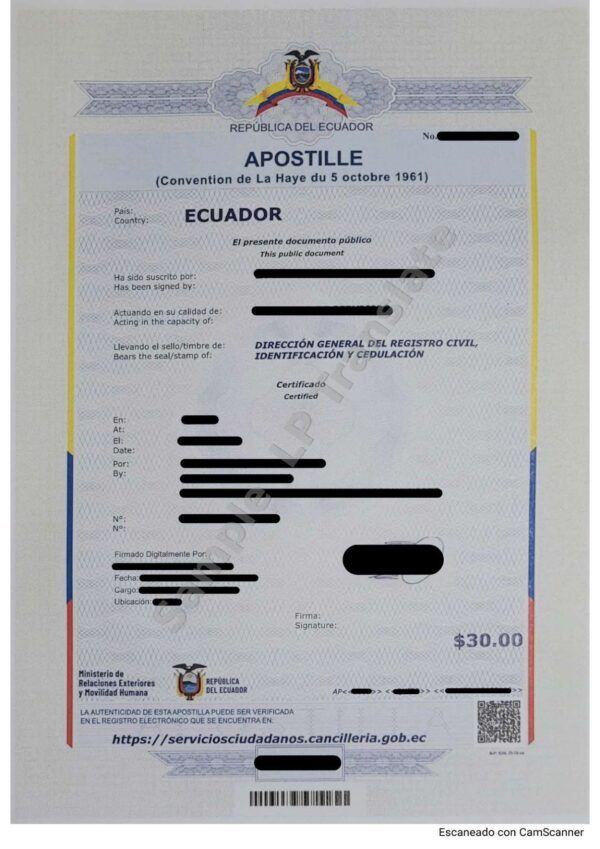 Apostille - Ecuador