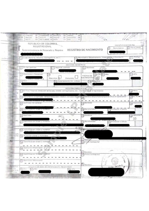 Birth Certificate - Colombia (1-49).