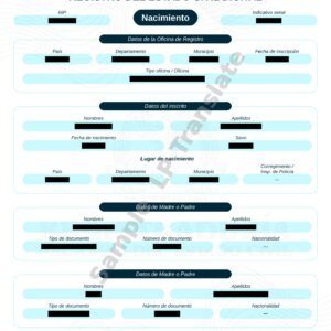 Birth Certificate - Colombia (Digital)