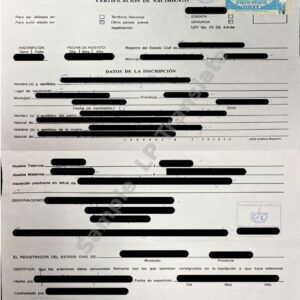 Birth Certificate - Cuba # 3