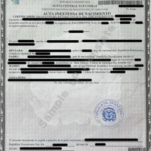Birth Certificate - Dominican Republic # 2