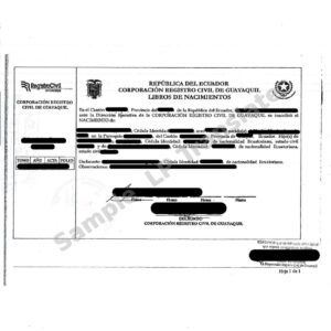 Birth Certificate - Ecuador #4