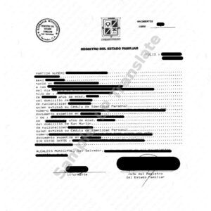 Birth Certificate - El Salvador #2