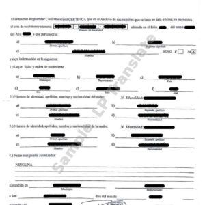 Birth Certificate - Honduras #2
