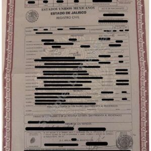 Birth Certificate - Mexico #2