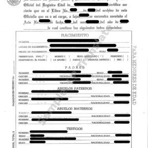 Birth Certificate - Mexico #3