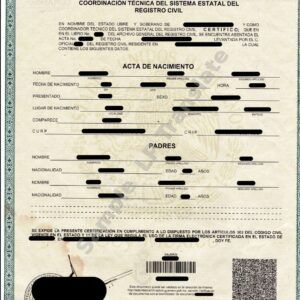 Birth Certificate - Mexico #4