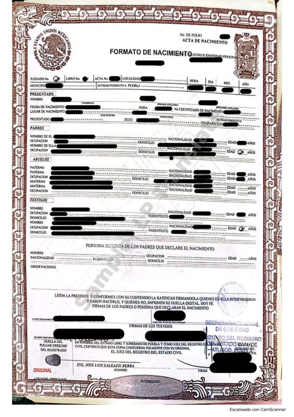 Birth Certificate - Mexico #7