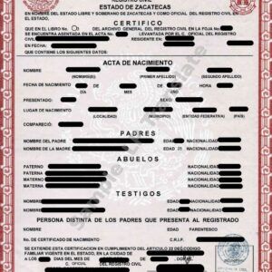 Birth Certificate - Mexico #8