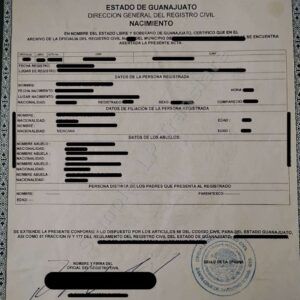 Birth Certificate - Mexico #9