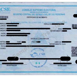 Birth Certificate - Nicaragua #3