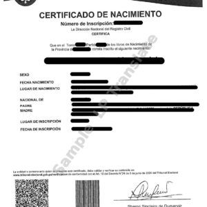 Birth Certificate - Panama
