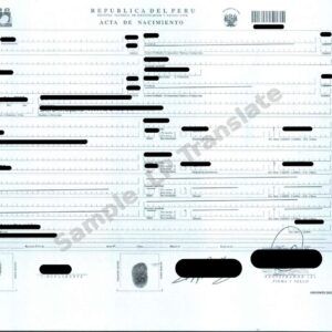 Birth Certificate - Peru #2