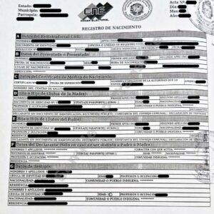 Birth Certificate - Venezuela #1