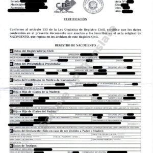 Birth Certificate - Venezuela #6