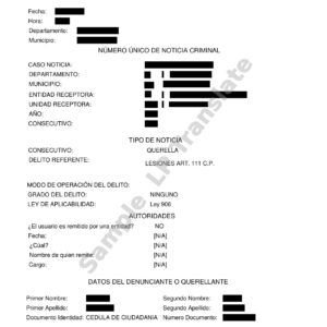 Complaint - Colombia (Version 01)