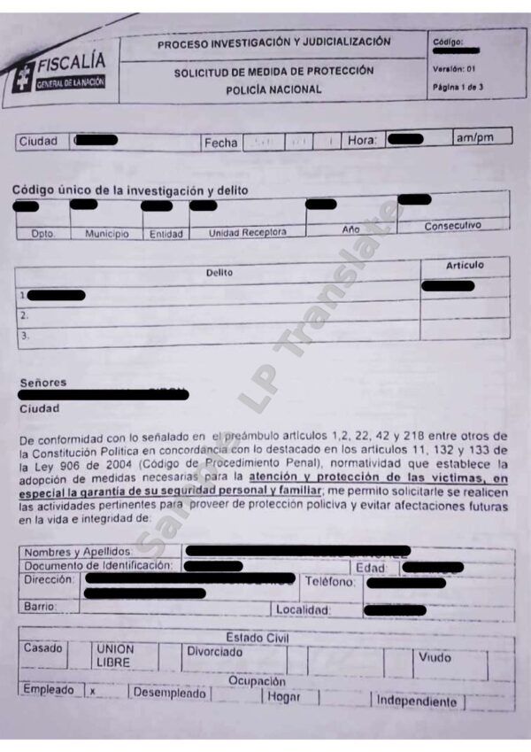 Complaint - Colombia (Version 05)