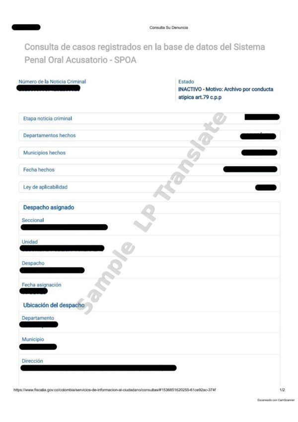 Complaint - Colombia (Version 08)