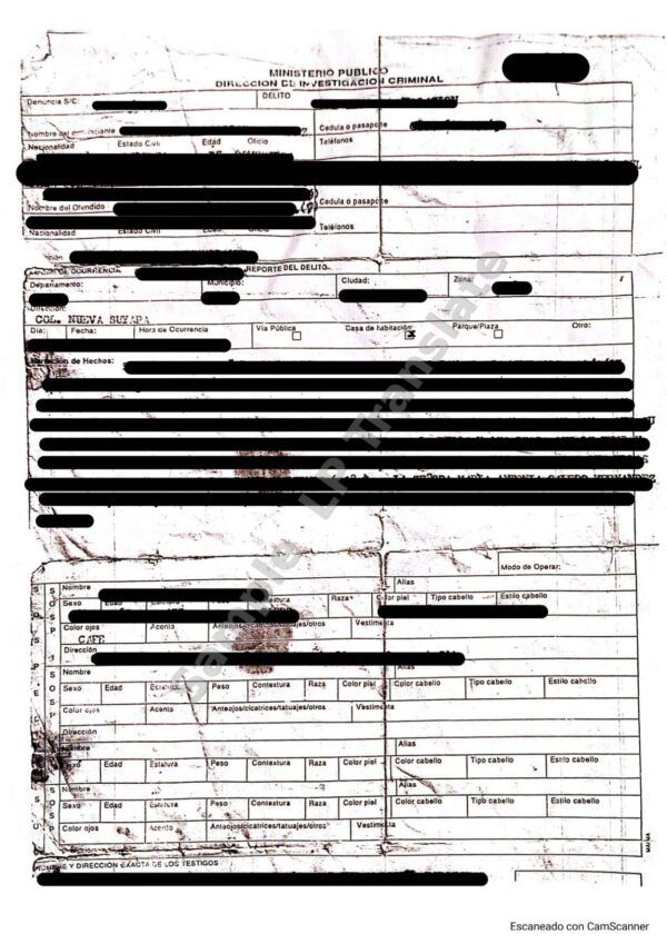 Complaint - Honduras