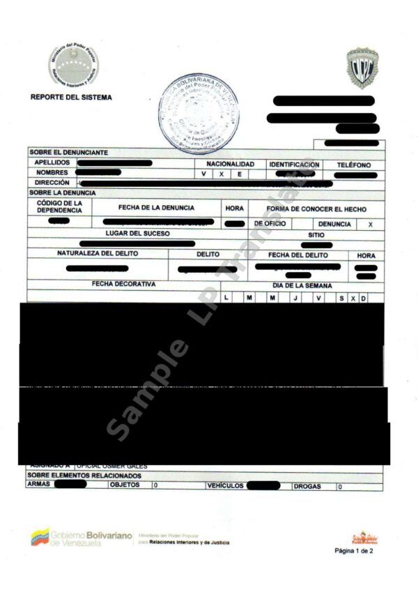 Complaint - Venezuela #1