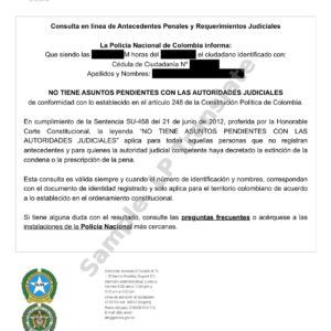 Criminal Record - Colombia #1