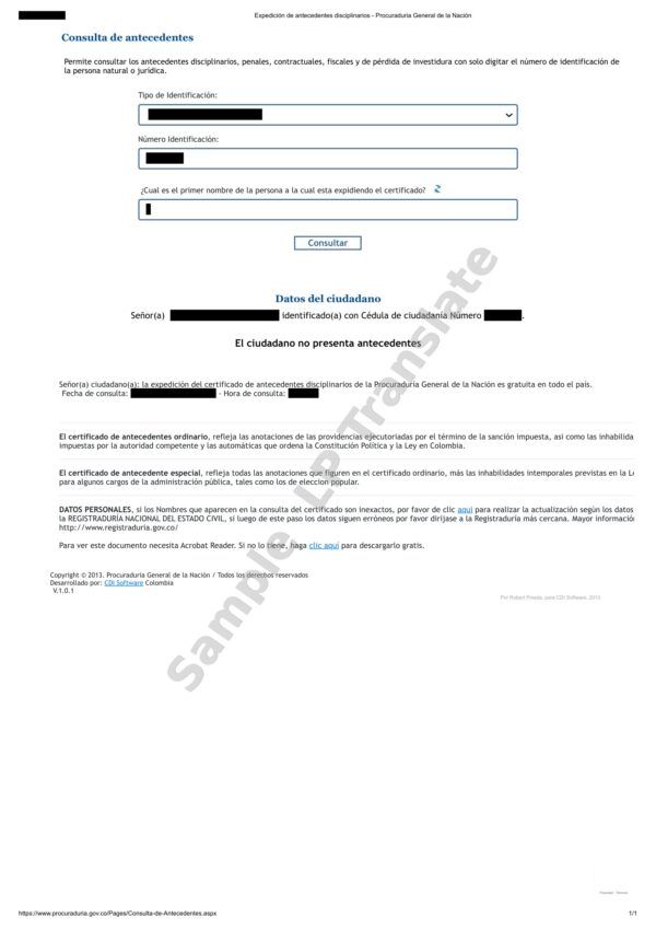 Criminal Record - Colombia #2