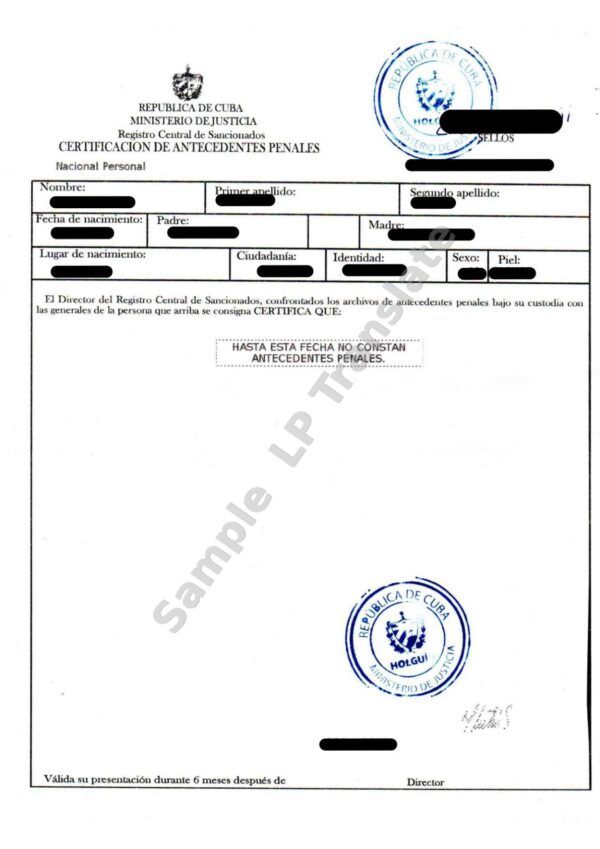 Criminal Record - Cuba