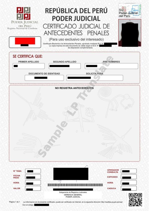 Criminal Record - Peru
