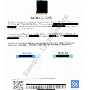 Criminal Record - Republica Dominicana