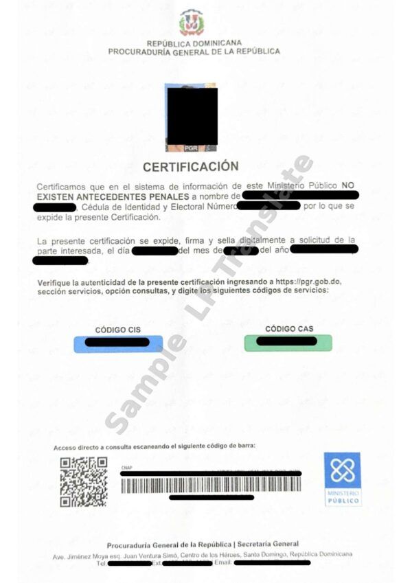 Criminal Record - Republica Dominicana