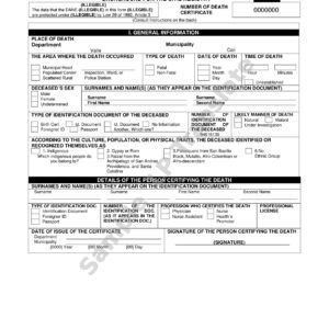 Death Certificate - Colombia #3