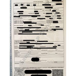 Death Certificate - Mexico #2