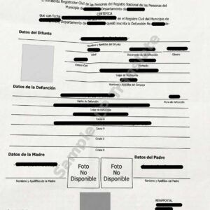 Death Certificate - Nicaragua #2