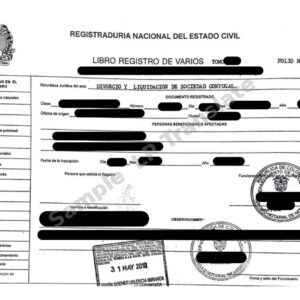 Divorce Certificate - Colombia