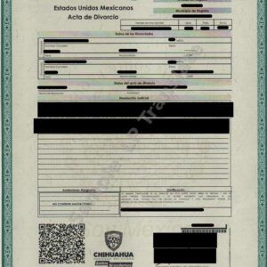 Divorce Certificate - Mexico #2