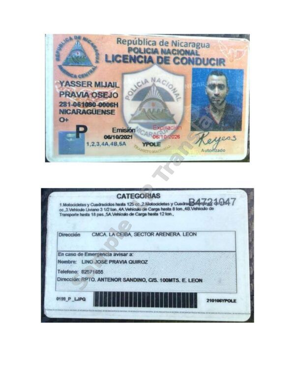 Driver#U00b4s License - Nicaragua